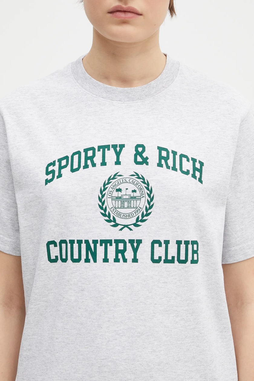 Sporty&Rich｜ (Varsity Crest T-Shirt (TO043606218GY0319 Varsity Crest T-Shirt - White/Navy – Sporty & Rich