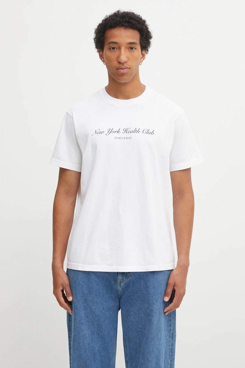 SPORTY&RICHスポーティアンドリッチ】 TEAM USA T-SHIRT USA T-Shirt - Heather Gray/Navy/ White – Sporty & Rich