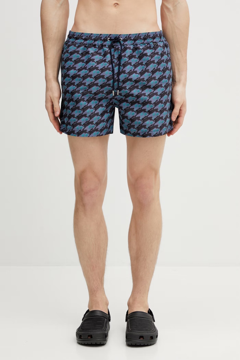 ニールバレット Neil Barrett スイムウェア  水着 ボルト柄 S 紺 Neil Barrett swim shorts All-Over Micro Bolts black color MY58026A