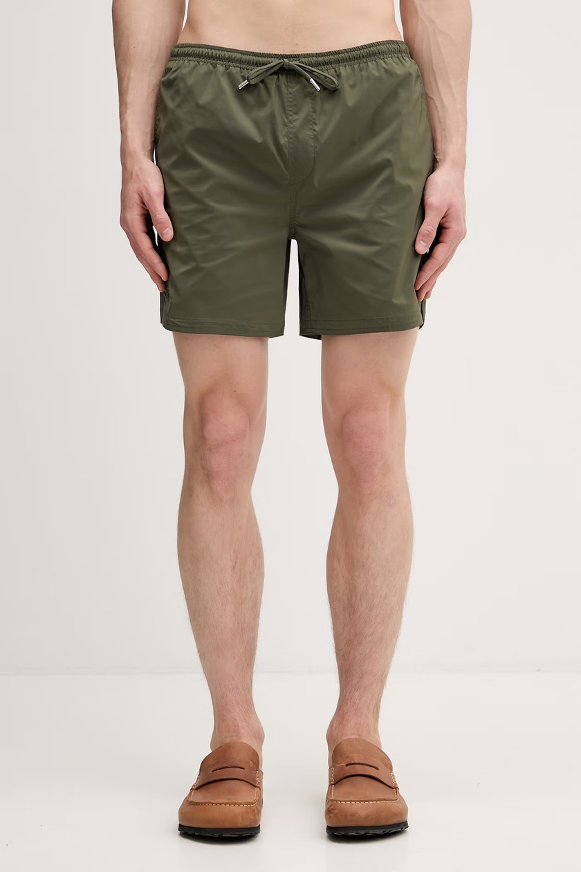 VETEMENTS swim shorts Polizei green color MA66SW110E at PRM US