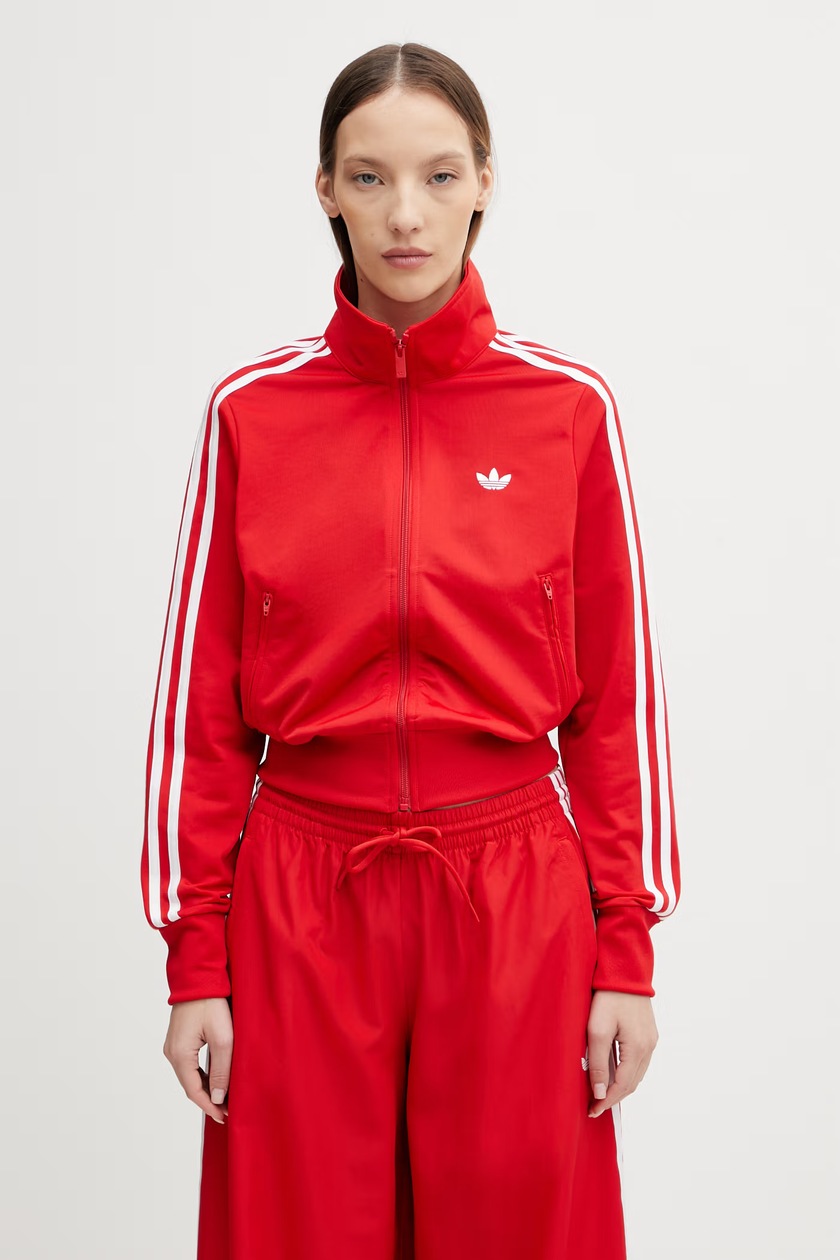 adidas Originals sweatshirt Oversized Tracktop women's red color
