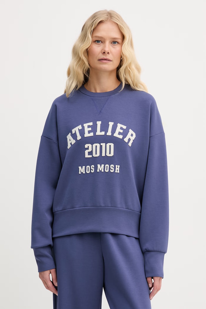 Хлопковая кофта Tommy Hilfiger женская цвет синий с капюшоном с