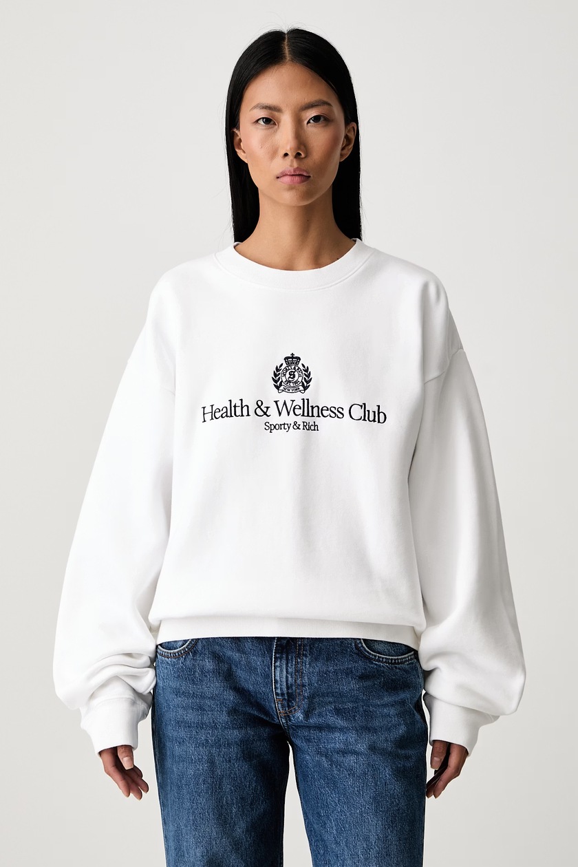 Sporty & Rich sweatshirt Health Is Wealth Soft Cropped PRM EU