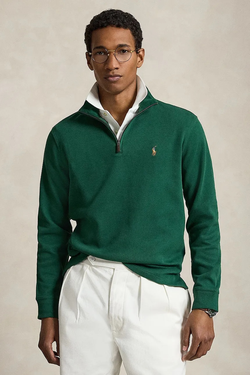 Polo Ralph Lauren sweatshirt men's green color hooded with an