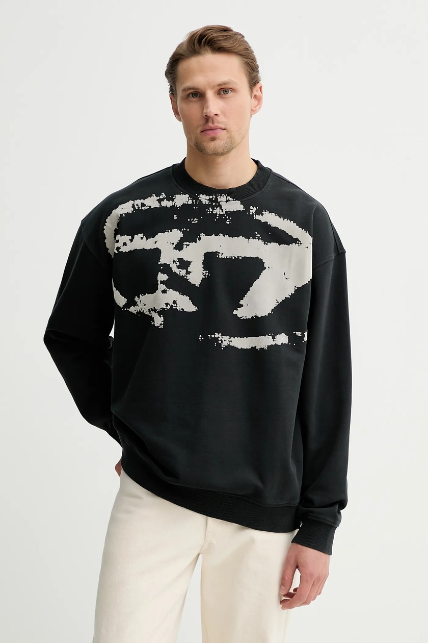 Кофта Diesel S-BOXT-D SWEAT-SHIRT мужская цвет чёрный однотонная