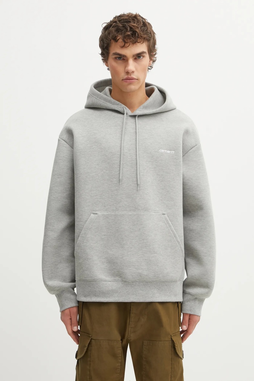 Carhartt WIP cotton sweatshirt Piqué Script gray color I035188