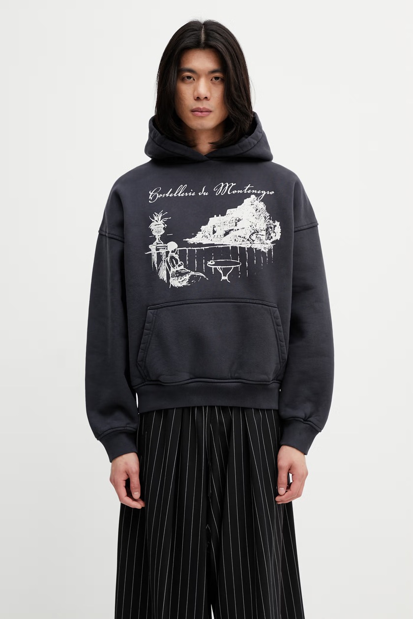 thisisneverthat cotton sweatshirt T-Logo Hoodie men's black color