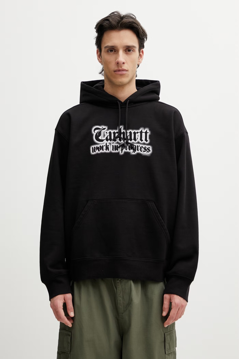 Carhartt WIP cotton sweatshirt Hooded Vista Jacket gray color