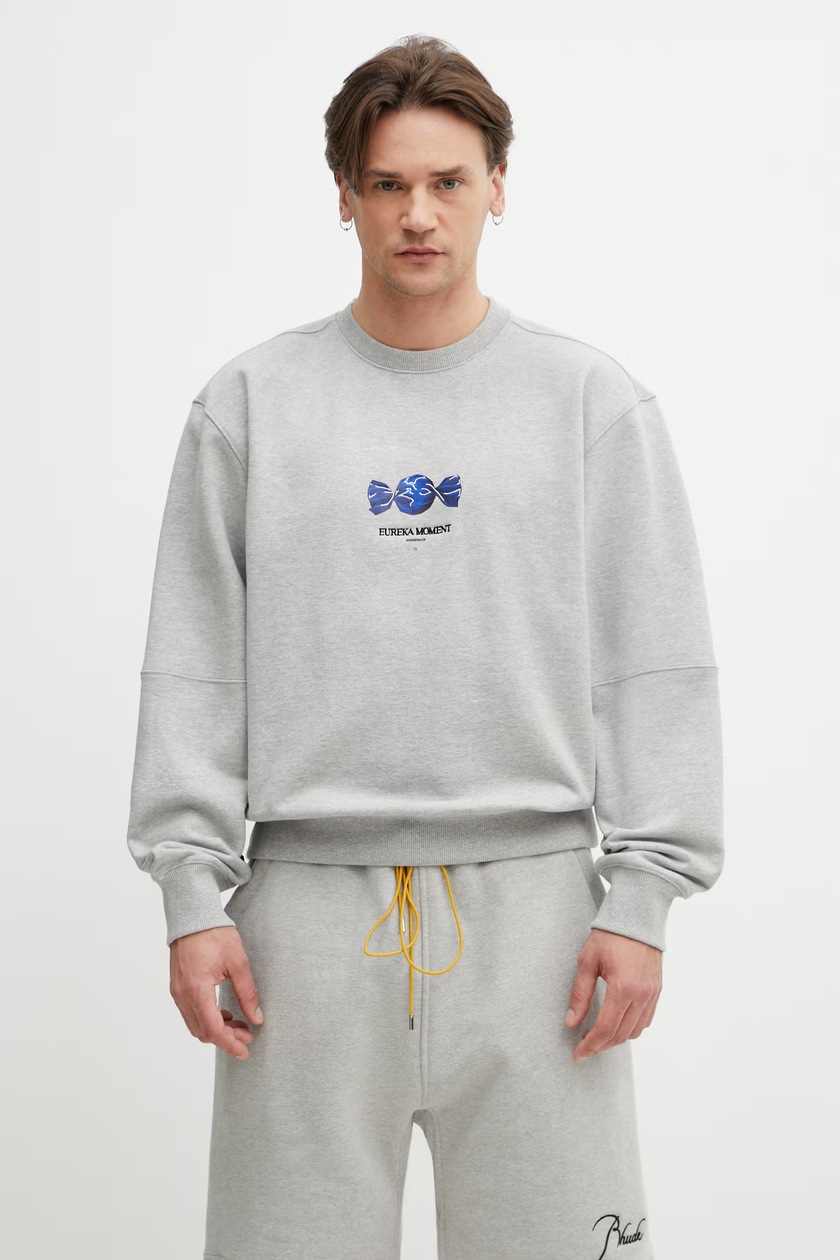 Ader Error cotton sweatshirt men's gray color hooded with an