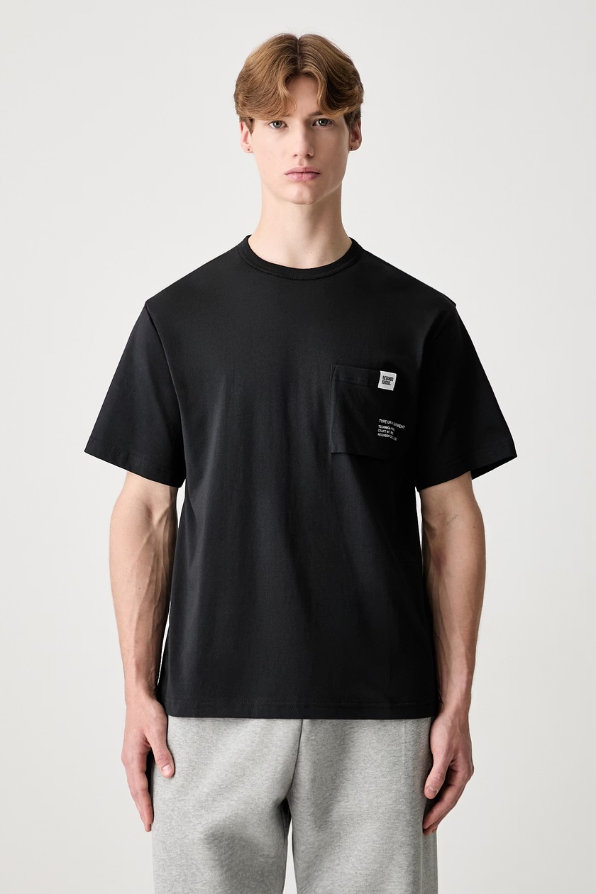 NEIGHBORHOOD t-shirt Tee SS-8 men's black color with a print