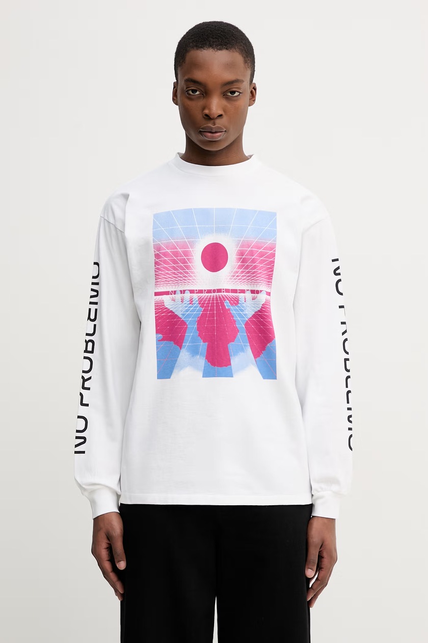 Lacoste longsleeve shirt white color with an application TH0035 at