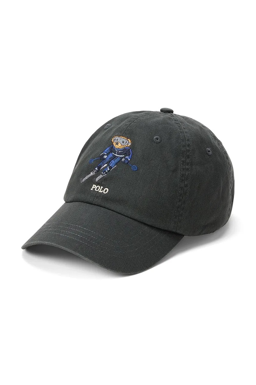 Polo Ralph Lauren cotton baseball cap black color with an