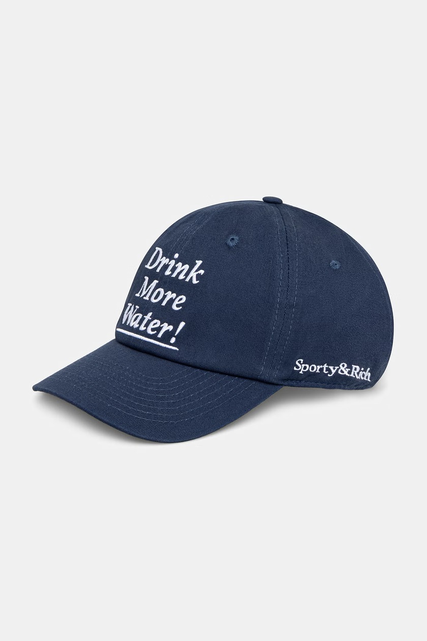 Sporty & Rich cotton baseball cap International navy blue color