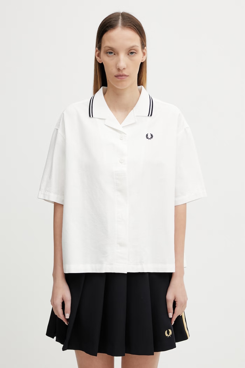 Kenzo cotton shirt Boke Cropped Hawaiian Shirt women's white color