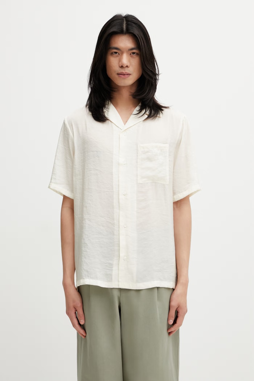 Fjallraven shirt Singi Flannel Overshirt M men's beige color