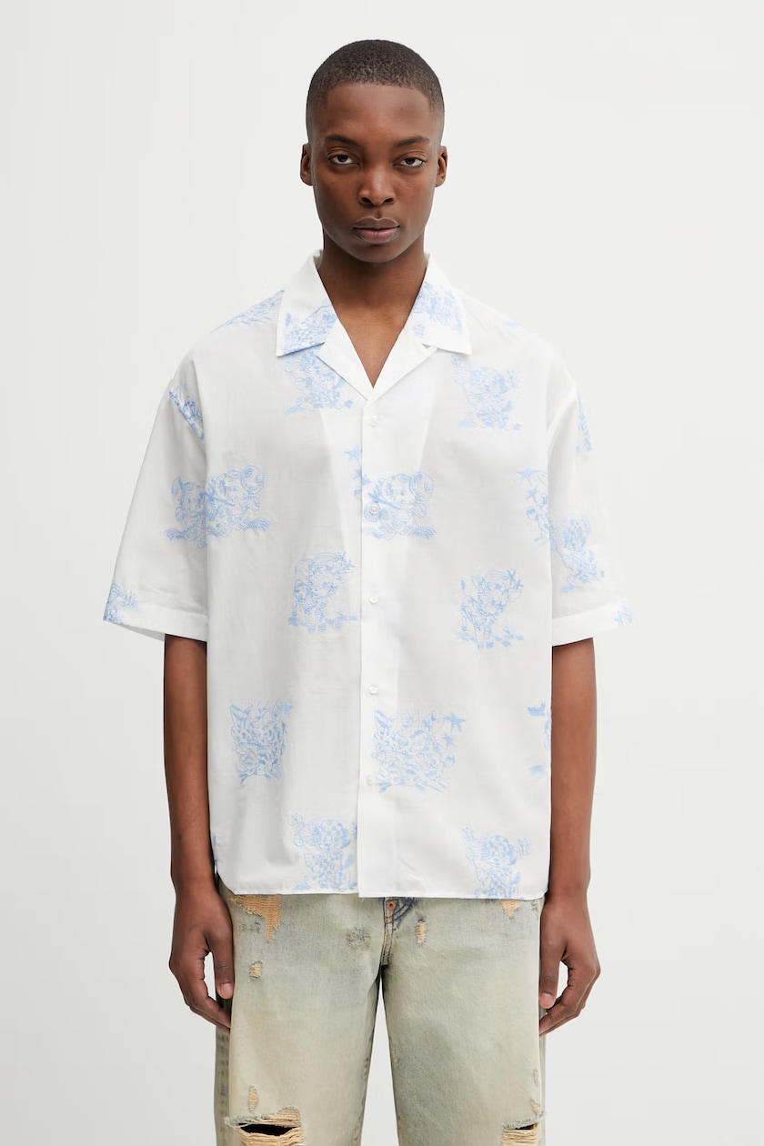 Kenzo cotton shirt men's white color relaxed FF55CH4309P5.01 at PRM US Kenzo cotton shirt men's white color relaxed FF55CH4309P5.01 at PRM US