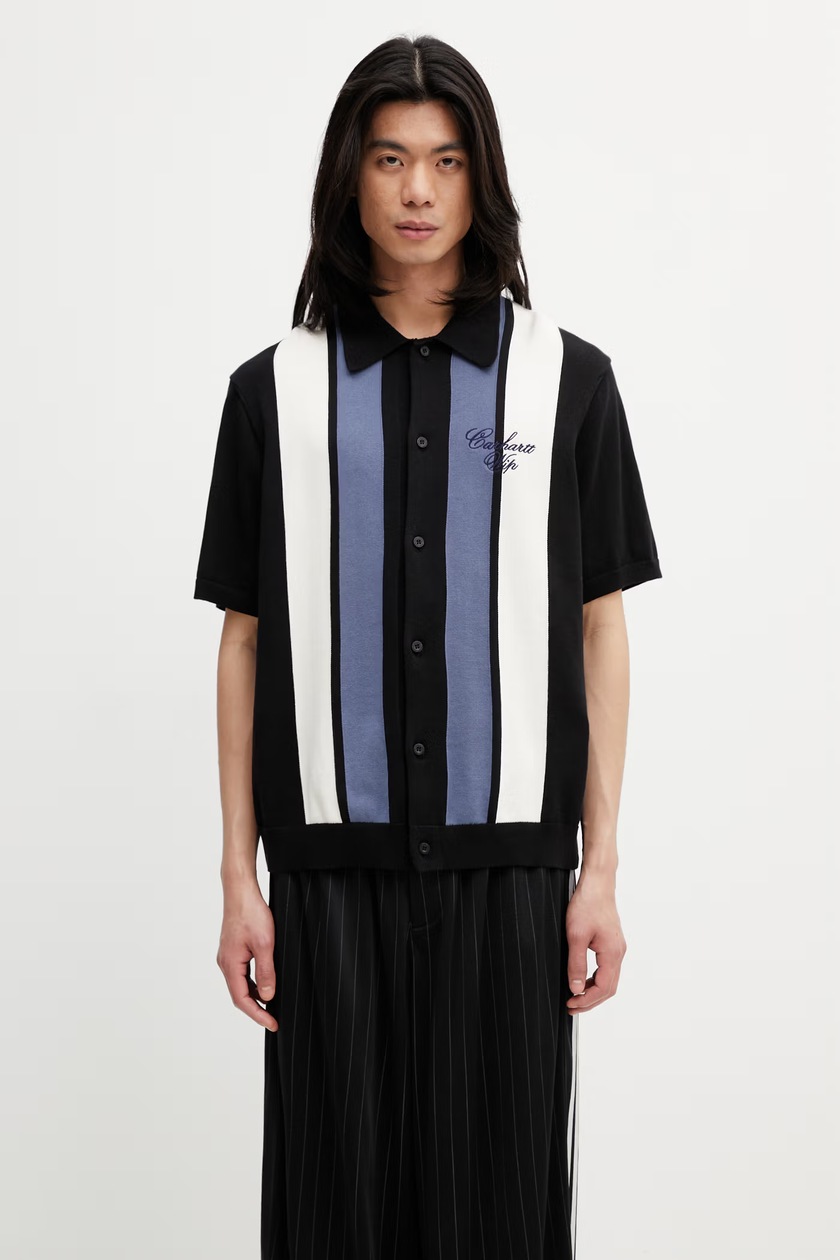 Carhartt WIP cotton shirt Conro Shirt Jac men's black color