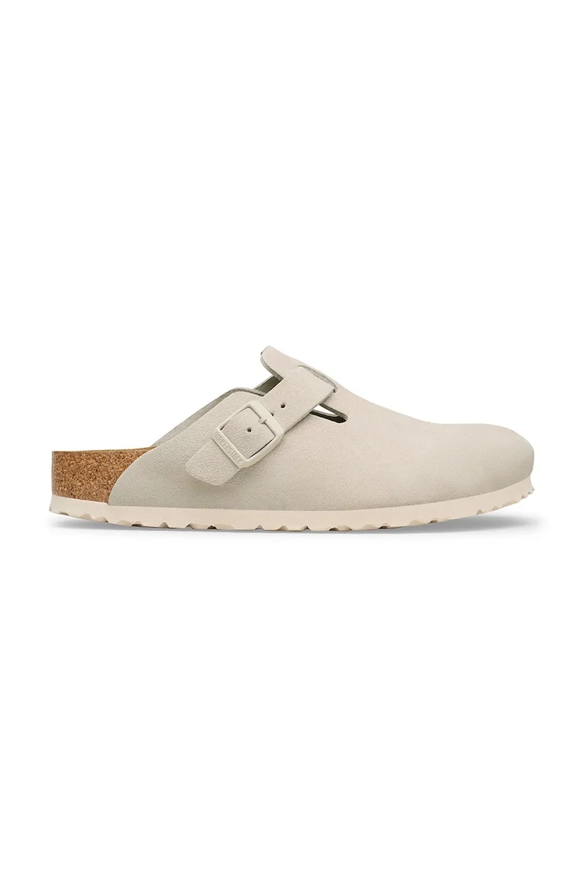 Birkenstock Boston Soft Footbed Suede Leather Taupe 60461 at PRM US Birkenstock Boston Soft Footbed Suede Leather Taupe 60461 at PRM US