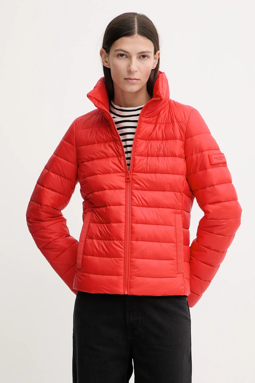 adidas Originals kurtka Cropped Puffer kolor czerwony przejściowa