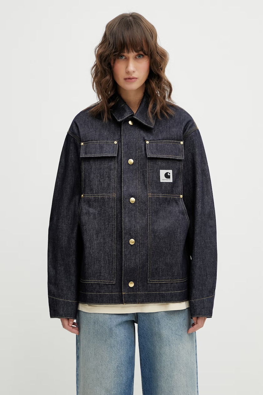 Rotate bomber jacket Cropped Braided women's navy blue color