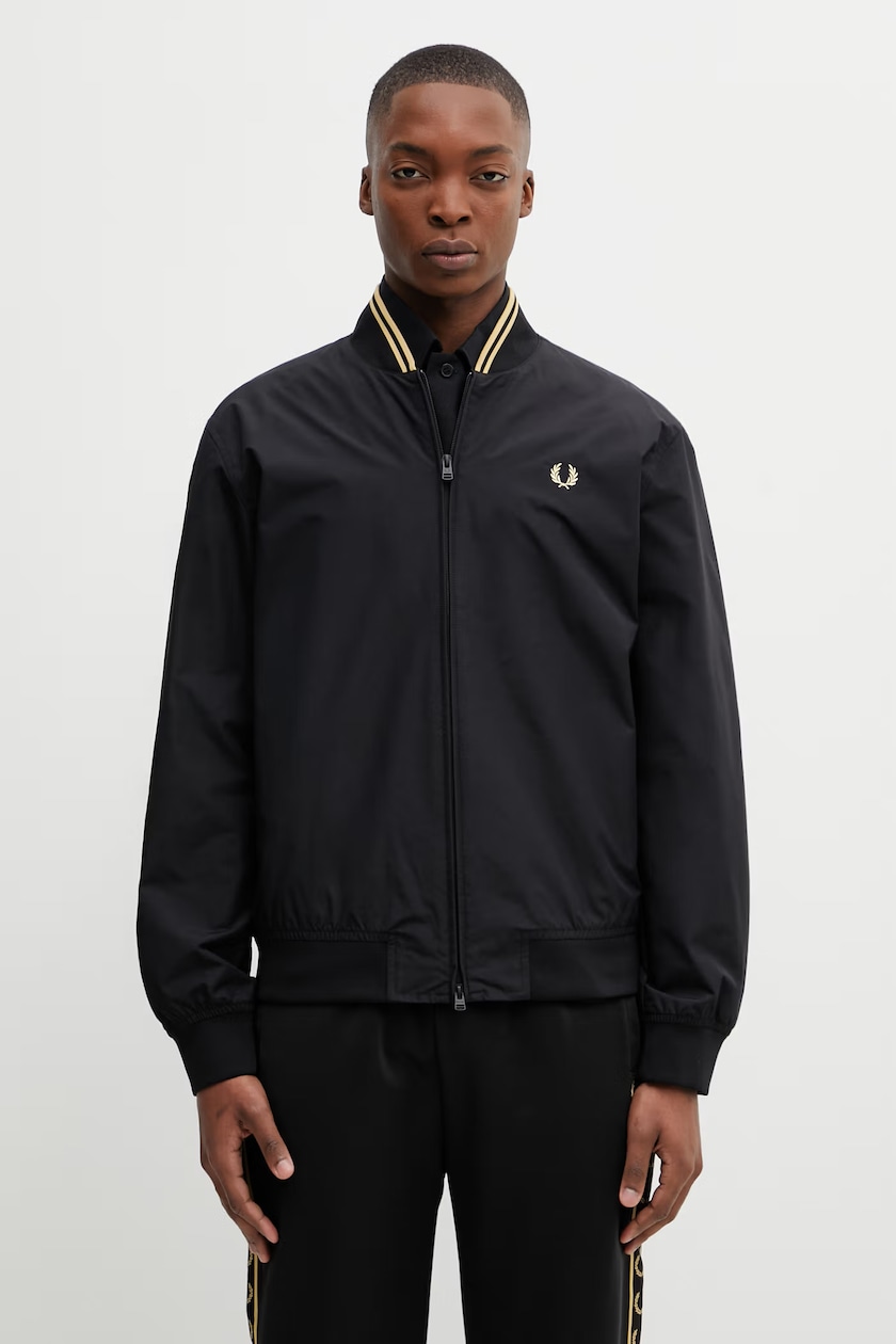 Fred Perry bomber jacket black color J2326 at PRM US Fred Perry bomber jacket black color J2326 at PRM US