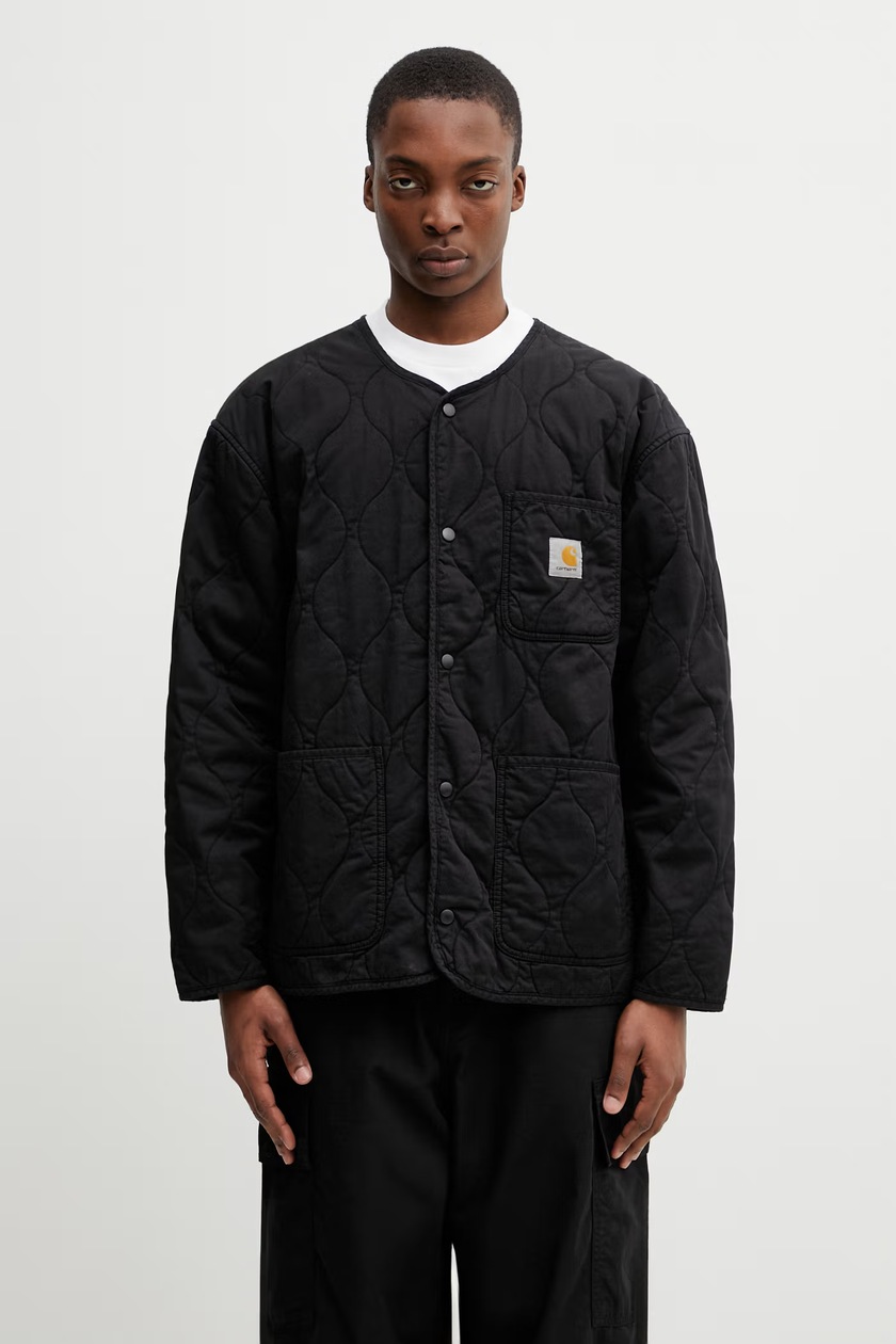 Carhartt WIP denim jacket OG Active Rivet Jacket men's black color