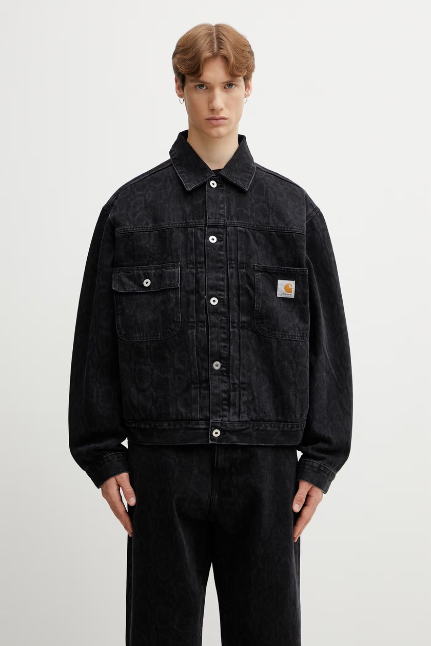 Carhartt WIP cotton jacket Dayton Trucker Jacket black color