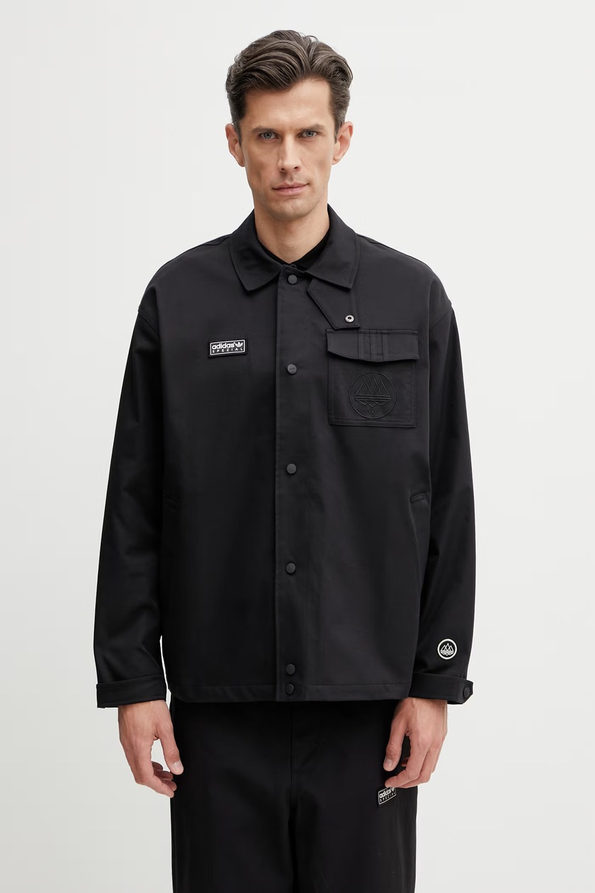 adidas Originals cotton jacket Wabash Nylon Coach black color adidas Originals cotton jacket Wabash Nylon Coach black color