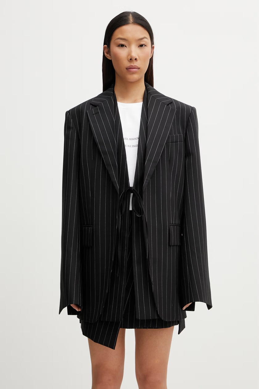 MM6 Maison Margiela wool blend jacket black color smooth S52BN0137