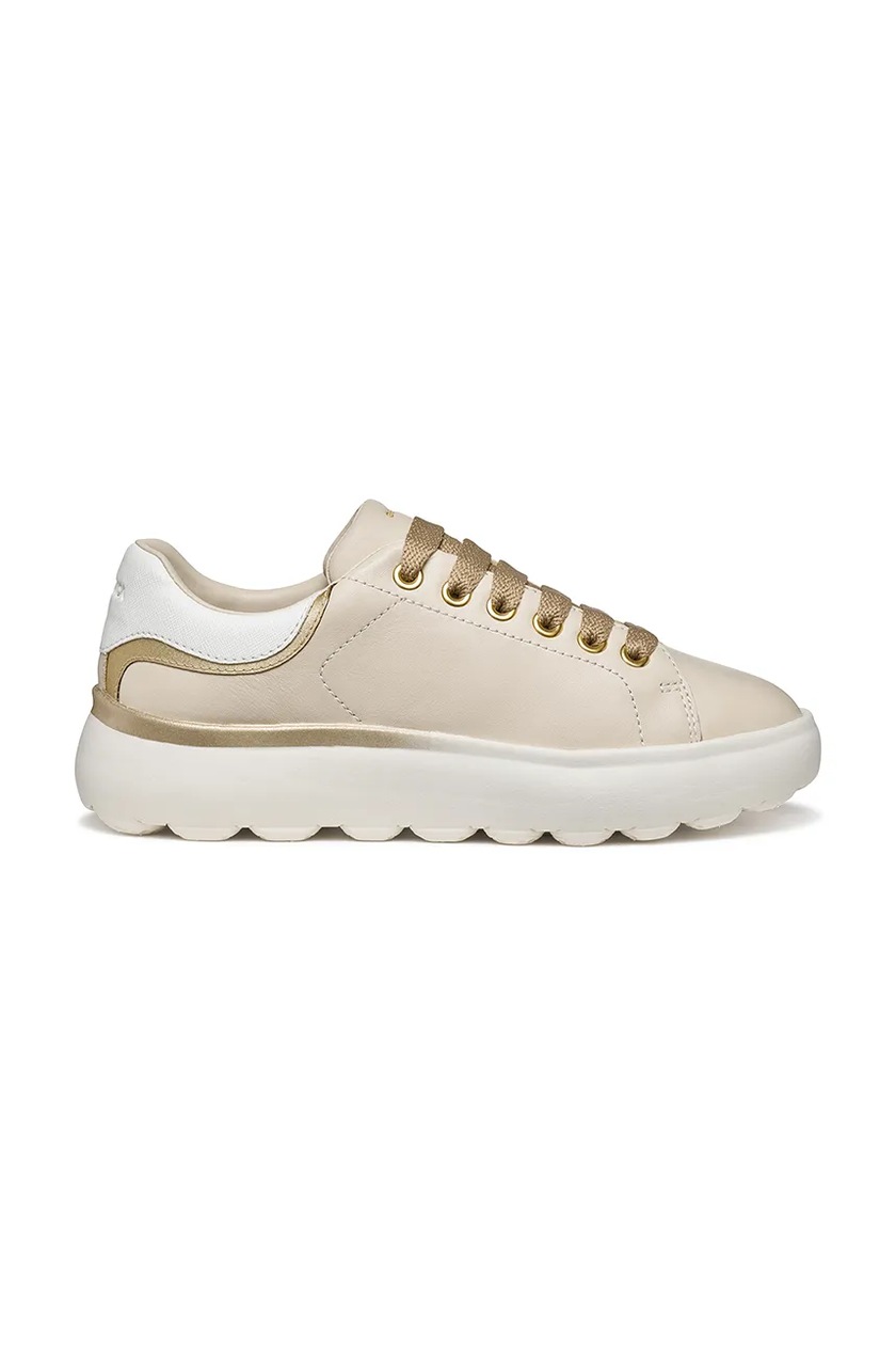 Sneaker Donna Geox D46WTD | Pelle, Suola In Gomma Con Sistema SPHERICA, Tacco Piatto, Chiusura Con Lacci