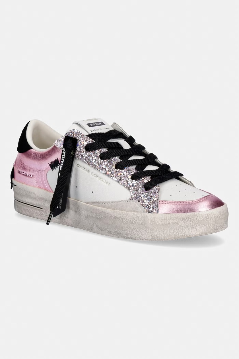Кожаные кроссовки Crime London DISTRESSED PLATFORM цвет белый