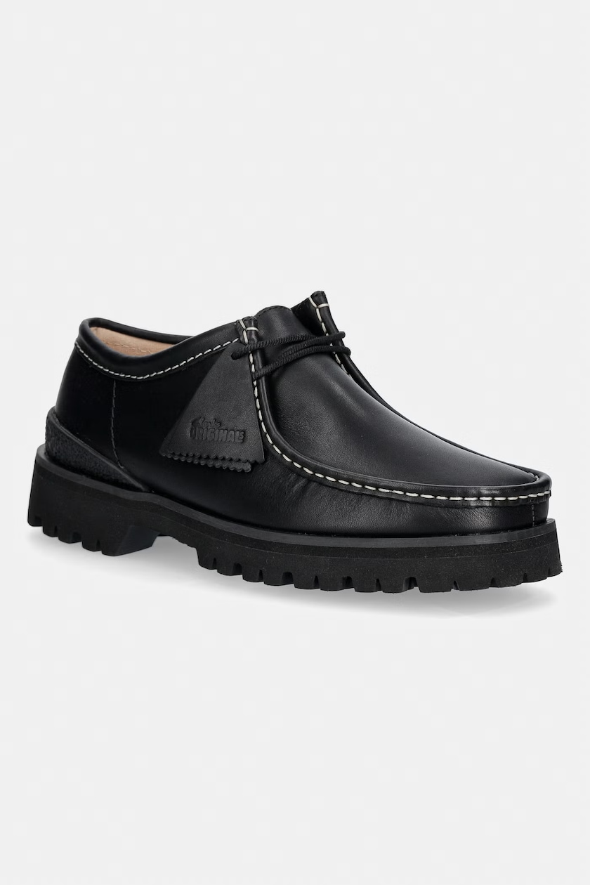Clarks Originals leather loafers Wallabee Loafer men's black color Clarks Originals leather loafers Wallabee Loafer men's black color