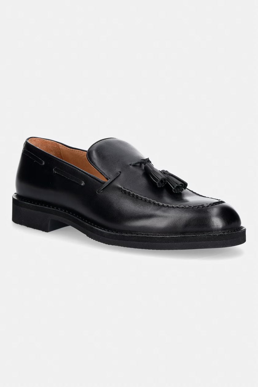MM6 Maison Margiela leather loafers black color SH3WR0007.P7430