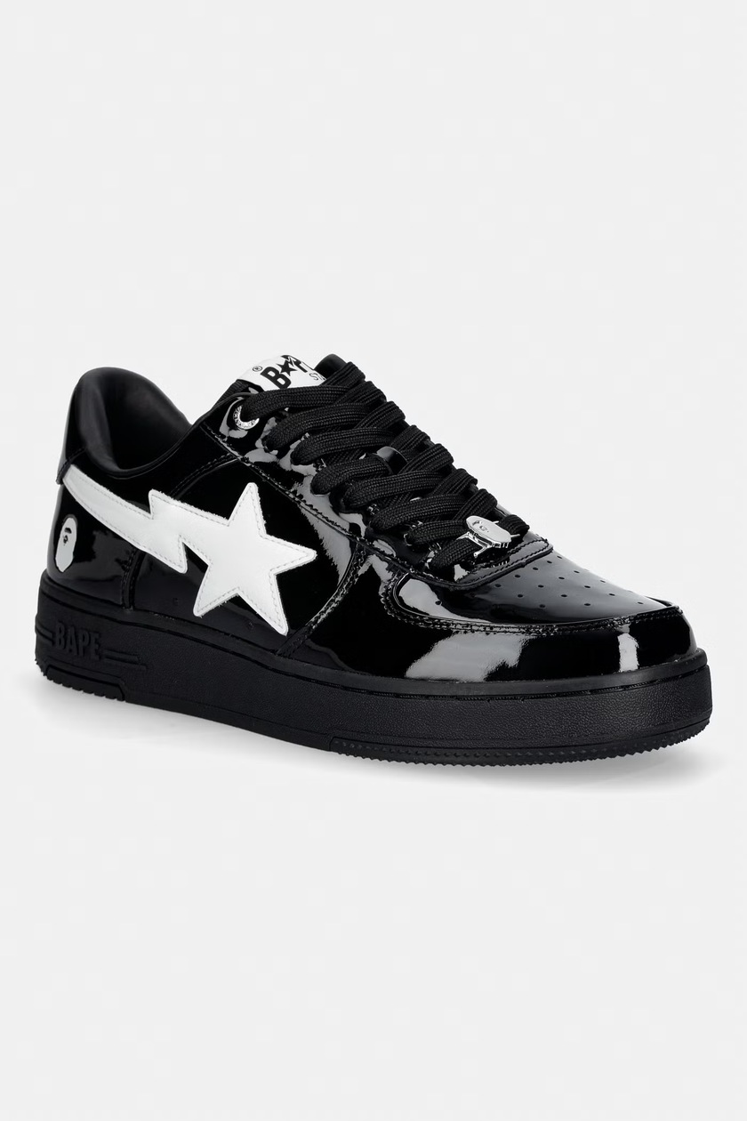 Кожаные кроссовки A Bathing Ape BAPE STA #4 цвет чёрный 1L30191310