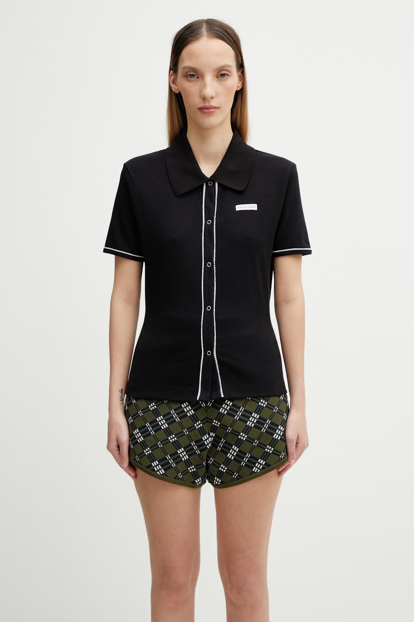 ※*読様 EVISEN BAMBI BORDER POLO SHIRT ブラック Evisen Skateboards（エビセンスケートボード） EVISEN SKATEBOARDS