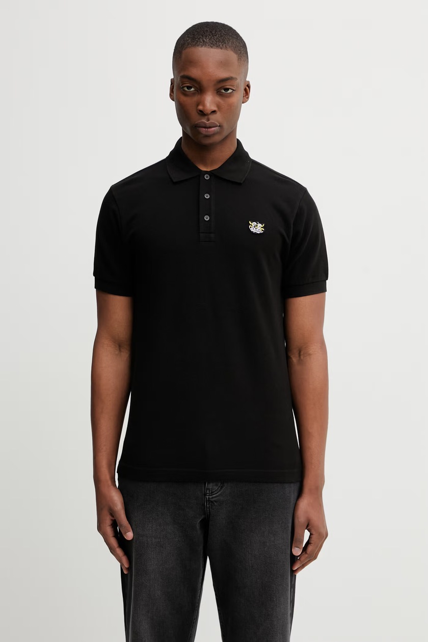 Kenzo GOTS KENZO WILD TIGER SLIM POL Men's cotton polo shirt black