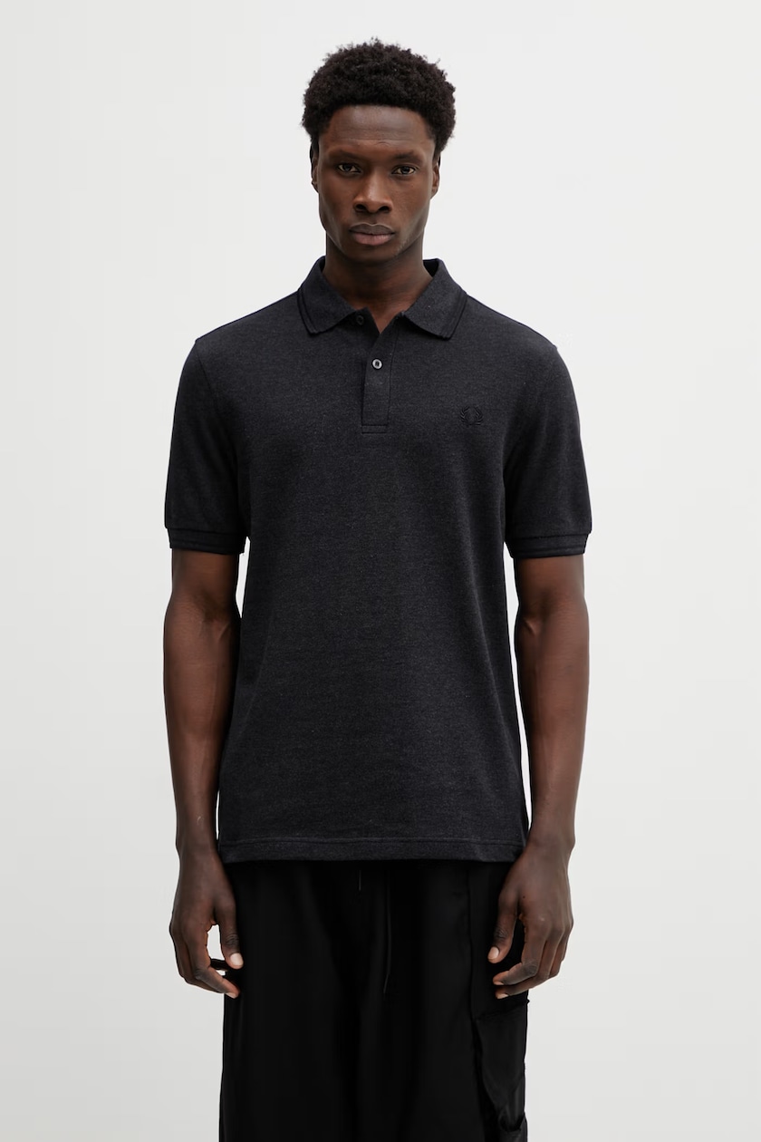 Fred Perry cotton polo shirt The Twin Tipped Shirt navy blue color Fred Perry cotton polo shirt The Twin Tipped Shirt navy blue color
