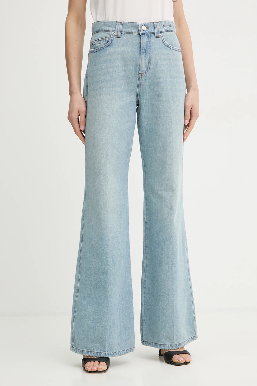 adidas Originals jeansi DENIM ZIP PANT femei, JX9210 | ANSWEAR.ro