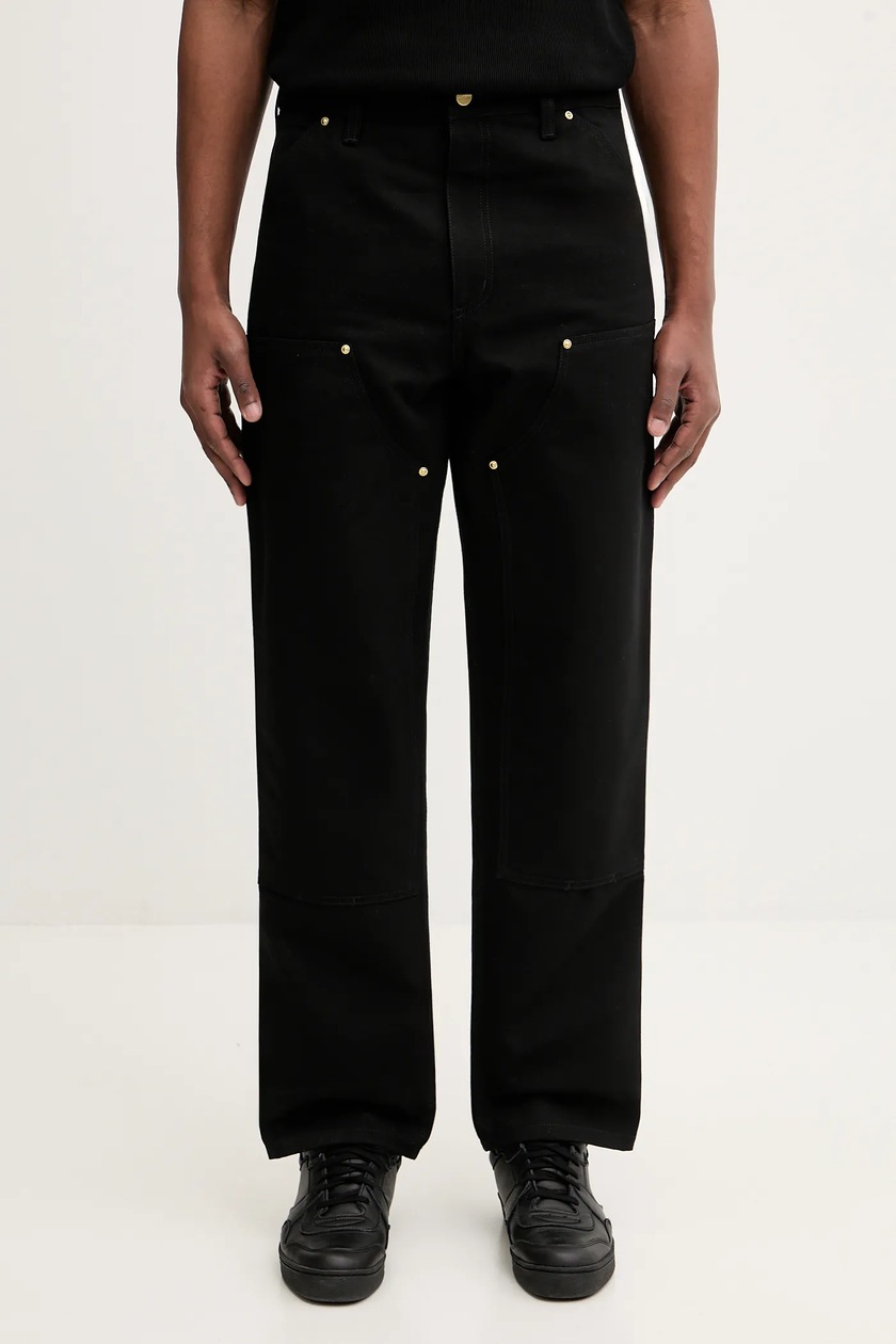 Carhartt WIP cotton trousers Double Knee Pant black color I031501