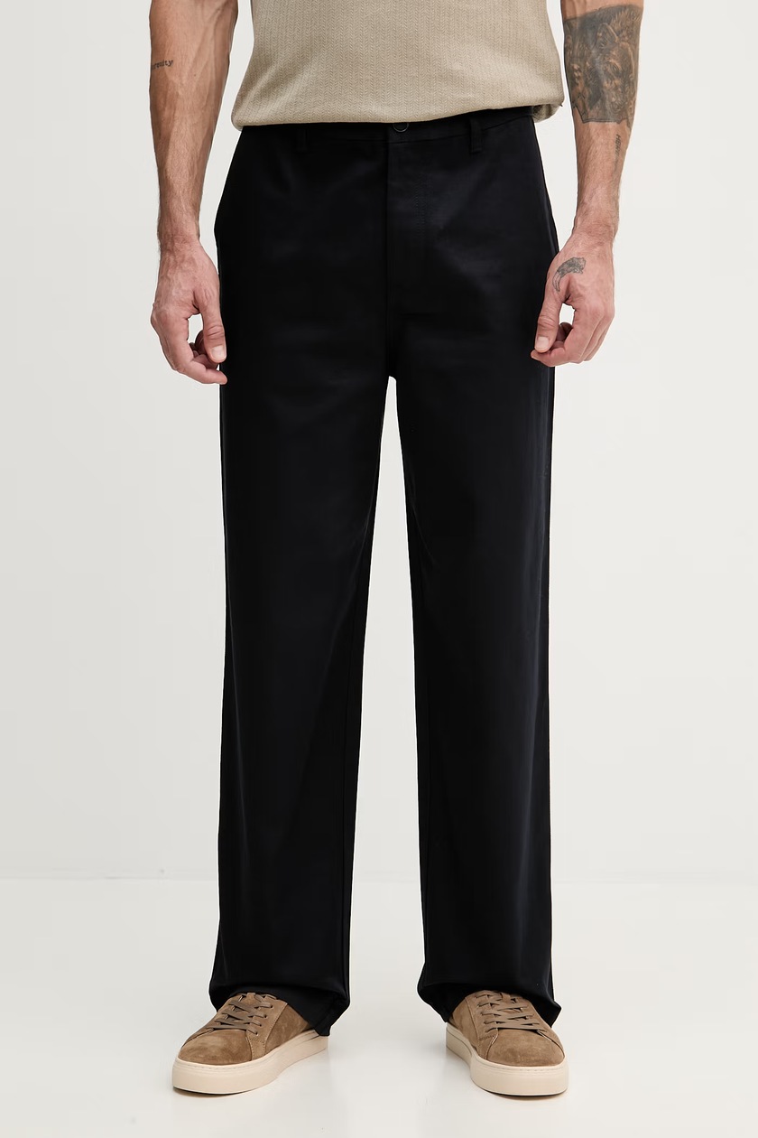 Armani Exchange pantaloni barbati, culoarea albastru marin, cu