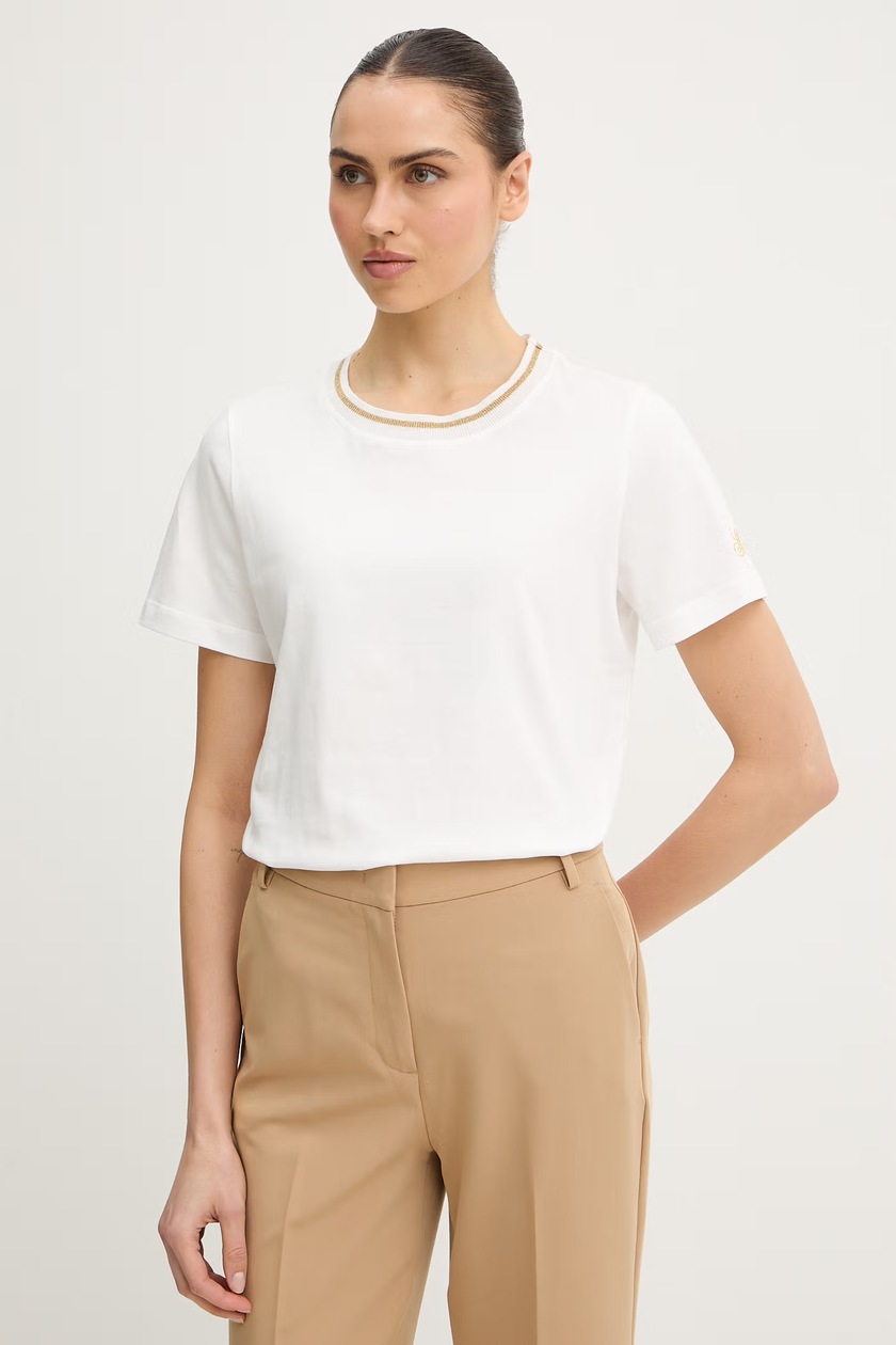 T-shirt Femme LUISA SPAGNOLI Taille M - Coton, Couleur Azur, Occasion Très Bon état