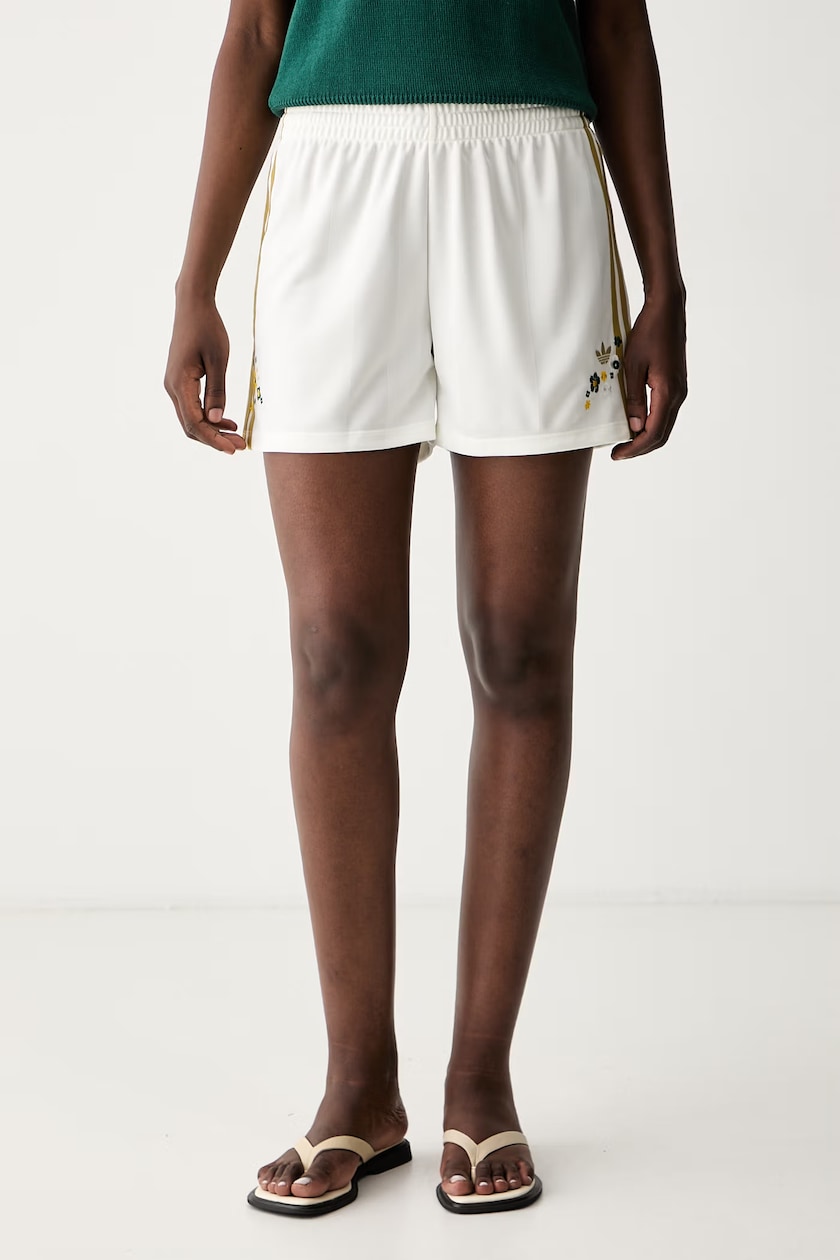 adidas Originals CROCHET shorts Women's beige high waist KC6477 at