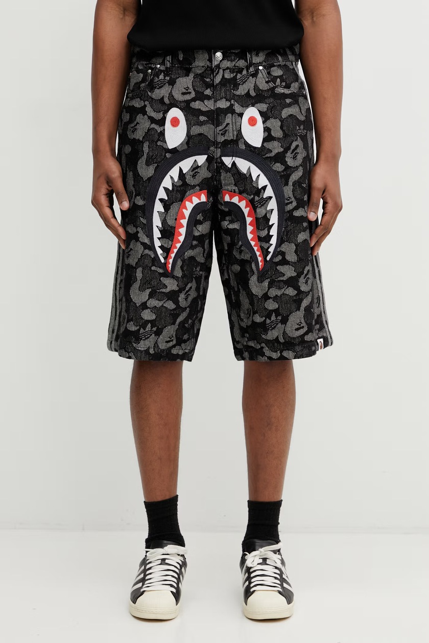 adidas Originals x BAPE denim shorts black color KF4917 at PRM US