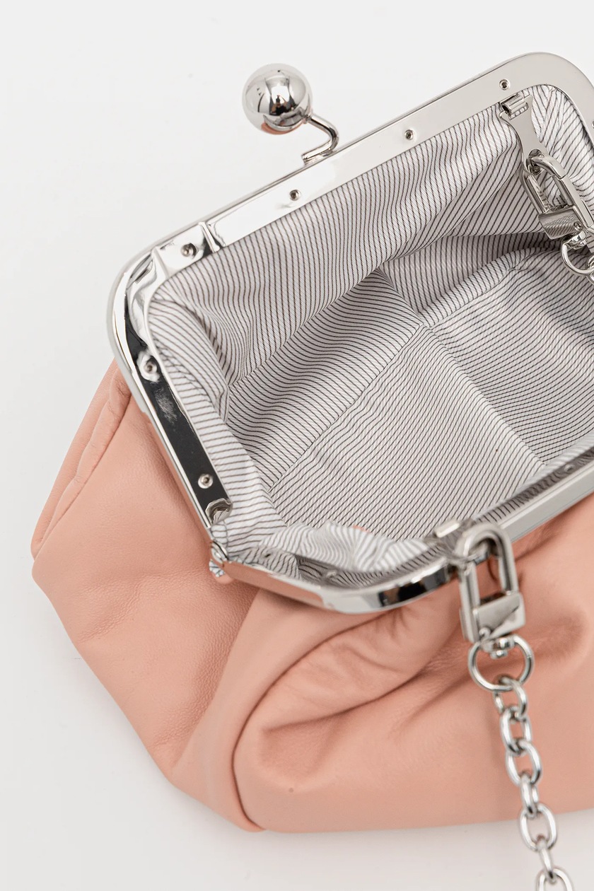 Weekend Max Mara torebka skórzana PRATI kolor różowy 2615511164600