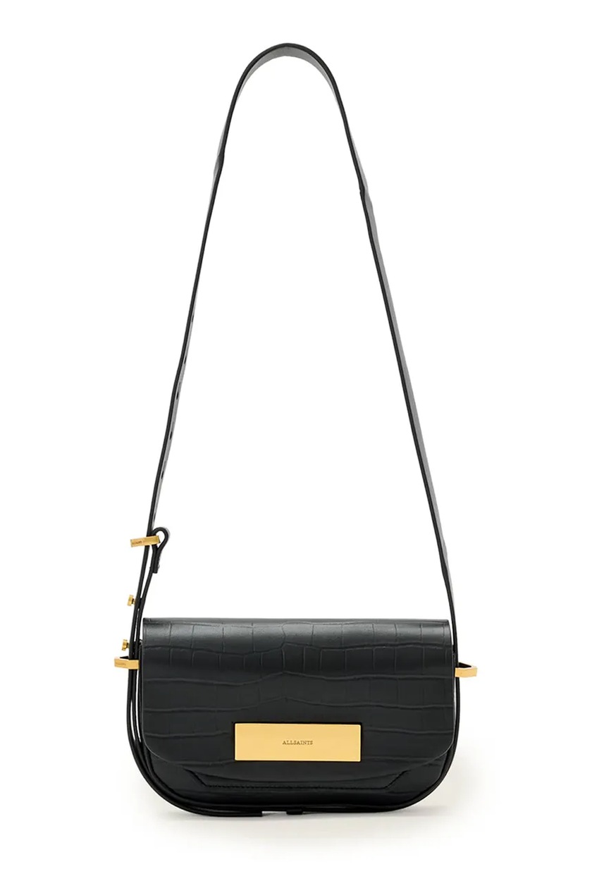 AllSaints torebka skórzana MADEA SHOULDER BAG kolor czarny W348XB