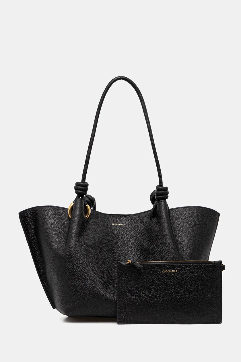 Coccinelle geantă de piele LORD culoarea negru, RBF 18 03 01