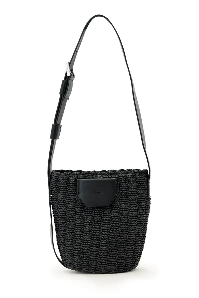 ALLSAINTS Miro Mini Leather Crossbody Bag in Black | endource