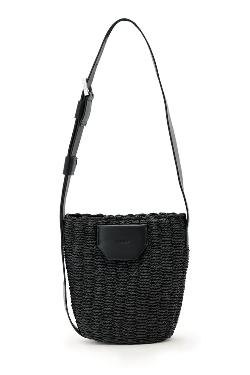 ALLSAINTS Miro Mini Leather Crossbody Bag in Black | endource ALLSAINTS Miro Mini Leather Crossbody Bag in Black | endource