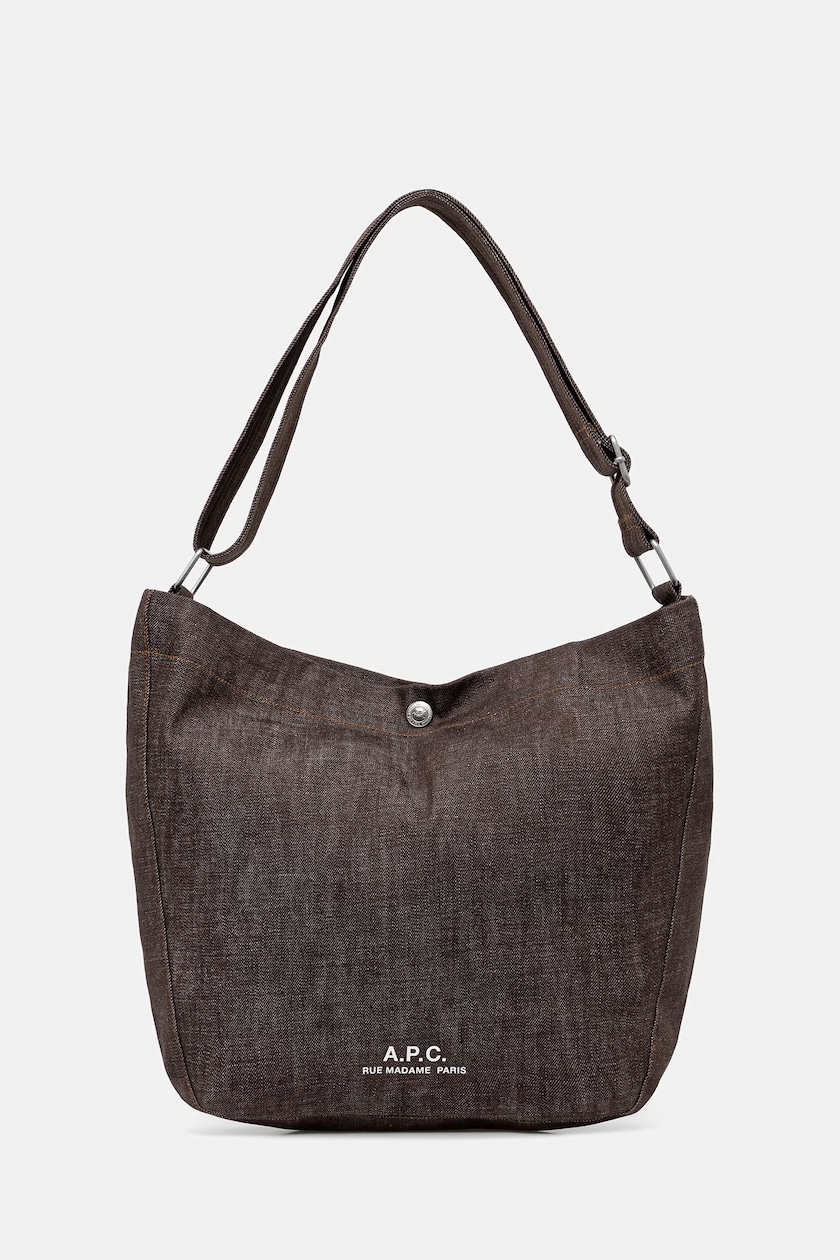 A.P.C. leather handbag sac virginie box brown color PXBRU.F67017 A.P.C. leather handbag sac virginie box brown color PXBRU.F67017