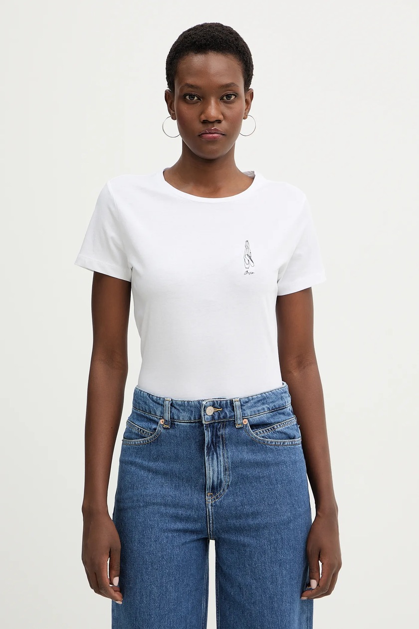 Хлопковая футболка Polo Ralph Lauren женская цвет белый 211898698